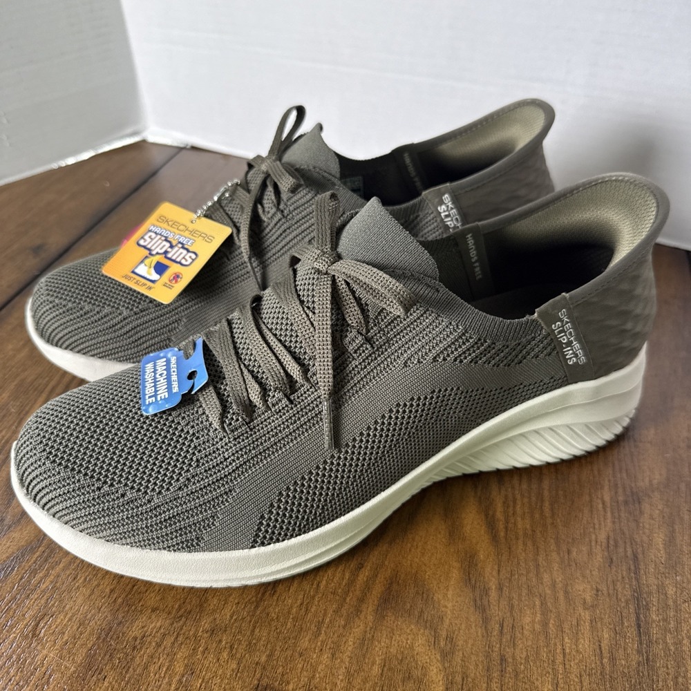 Skechers Ultra Flex 3.0 Brilliant Path Textile Size 11 Olive Hands Free Washable